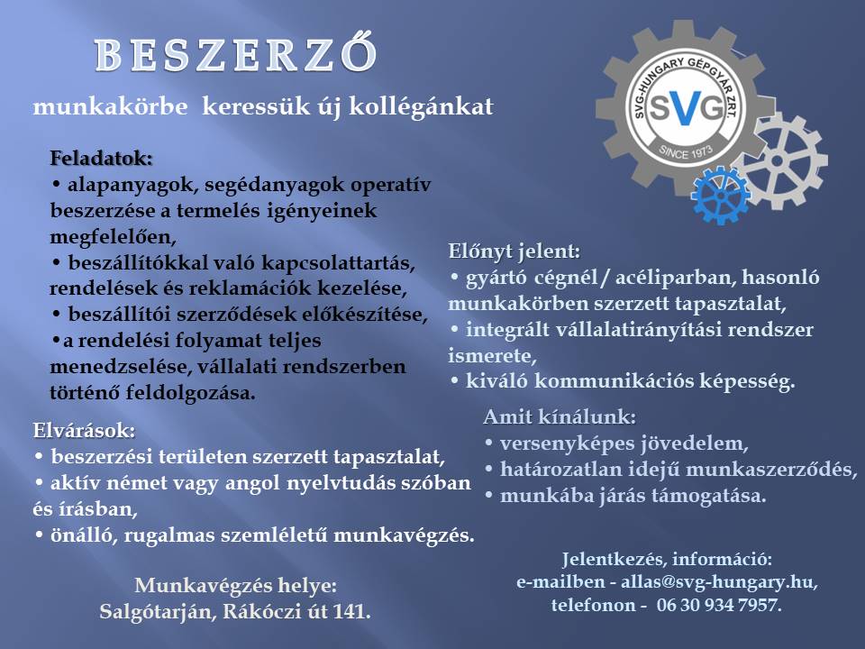 Beszerző állás