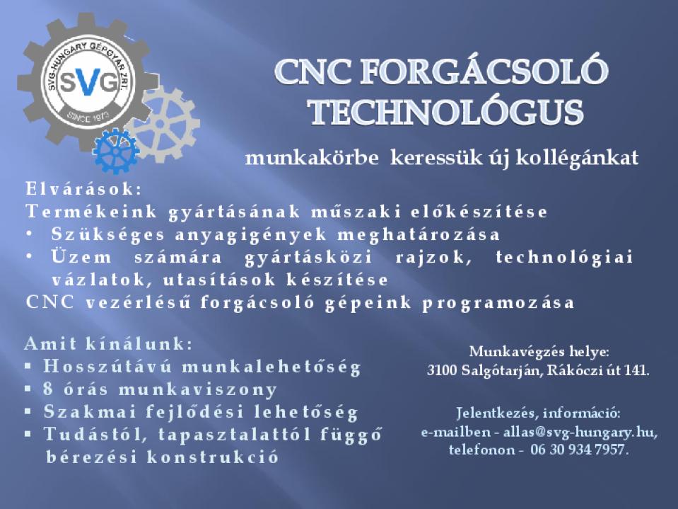 CNC forgácsoló technikus